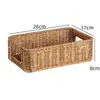 Cesta de Armazenamento Trançada em Vime, Caixa de Armazenamento para Lanches, Cesta, Cesta de Armazenamento, Mesa de Armazenamento em Rattan para Brinquedos
