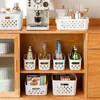 Cesta de Almacenamiento Miscelánea Estilo Japonés Caja de Almacenamiento de Escritorio para Cosméticos y Snacks Caja de Almacenamiento de Plástico para Hogar, Cocina, Baño