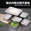Directo de fábrica plato cuadrado de acero inoxidable con tapa caja de embalaje olla caliente caja de conservación de alimentos cuadrado profundo caja de picnic para exteriores