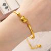 Pulseira Popular Estilo Antigo Banhada a Ouro Hello Kitty do Xiaohongshu Atacado Desenho Animado Doce e Fofo Esmalte Gato Joias