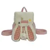 Mochila dulce de dibujos animados estilo Ins para niñas, linda mochila con solapa de cordón bordada de gran capacidad para estudiantes mujeres