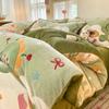 Nuevo Juego de Ropa de Cama Gruesa y Cálida de Invierno para el Hogar con Estampado de Terciopelo de Copos de Nieve para Camas de 1.5m/1.8m, Disponible en Juegos de Cuatro Piezas o Tres Piezas