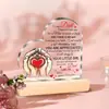 Decoração de Mesa Dia dos Namorados Amor com Base de Madeira Acrílico Transparente Dia dos Pais Ornamentos