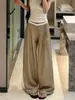 Calça de Alfaiataria Feminina Estilo Yuppie Old Money, Nova Coleção Outono 2026 Cintura Baixa Comprimento Total Solta Emagrecimento Casual Calça de Pernas Largas