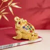 En stock, envío rápido, sapo dorado de tres patas de arena dorada creativa, hueco, diamantes de colores, mascota de té, regalo de apertura, adorno para atraer riqueza en la sala de estar del hogar