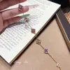 Nuevo Pulsera de Tela Estilo Retro Francés de Cinco Pétalos Láser Trébol de Cuatro Hojas Joyería de Mano Versátil de Lujo Ligero
