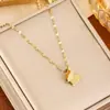 Cadena de Clavícula Mariposa Dorada para Mujer 2026 Nuevo Estilo Simple Nicho Lujo Ligero Acero de Titanio Collar Elegante Versátil Accesorio de Alta Gama