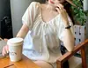 Camisa de Muñeca Estilo Francés Aeoalways 'Mercado de Playa' de Tencel para Mujer, Nueva Camisa de Verano con Cuello en V Fresca y Adelgazante