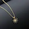Joyería de moda coreana collar con colgante de girasol de plata de ley 925 estrella con fabricantes de venta caliente al por mayor