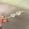 Pasador de Pelo con Forma de Corazón, Pinza para el Pelo de Cristal Estilo Hada, Elegante Accesorio Lateral para el Cabello, Adorno Sencillo para el Flequillo Estilo Bosque