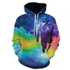 Moletom com capuz degradê transfronteiriço para homens e mulheres, corte solto, estilo europeu e americano, estampa digital tie-dye
