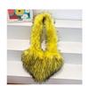 Bolso de Felpa Nuevo Europeo y Americano Bandolera Corazón Imitación Piel de Mapache Bolso de Hombro Bolso de Piel de Gran Capacidad para Mujer