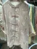 Tops Estampados de Rayón de Moda, Camisas Estilo Chino Nuevas, Blusas Estilo Chino, Ropa Exterior al por Mayor, Rosa, Talla Única, Verde