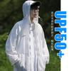 Roupas de sol de seda gelada com capuz para homens e mulheres, de verão, UPF50, para atividades ao ar livre, anti-ultravioleta, respiráveis, finas para pesca