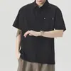 Moda de Verano para Hombres 2026: Camisa Polo de Manga Corta con Diseño de Cuello Campana para Ropa de Verano para Hombre