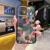 Flores Tropicales Populares del Sudeste Asiático Adecuadas para Apple 17Promax Marco Negro Transparente Funda de Teléfono Simple Iphone16