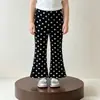 Calças Flares Elásticas para Meninas, Calças Casuais Finas e Respiráveis para Crianças na Primavera e Verão, Leggings Casuais Tendência Estilo Coreano para Crianças Pequenas