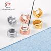 Corea del Sur Dongdaemun personalidad geométrica clip para oreja joyería ins Nuevo paso tres esférico titanio acero inoxidable hebilla de oreja