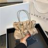 Bolsa plissada para mulheres 2023 nova tendência socialite elegante bolsa de mão com strass design de nicho corrente bolsa de ombro macia em PU