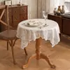 Mantel de encaje blanco, mantel vintage para mesa de centro, mesa redonda, mesita de noche, sofá, refrigerador, mantel estilo pastoral, venta al por mayor