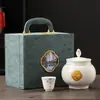 Porcelana Blanca de Dehua Venta al por Mayor Recipiente para Té Color Jade Cerámica Empaque para Té Blanco Caja Vacía Regalo de Negocio