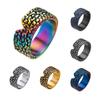 Anillo de Diseño de Industria Pesada Europea y Americana con Textura Irregular de Lava Anillo Grueso de Acero de Titanio Personalizado Street Hip Hop