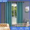 Cortinas de Oscurecimiento Total Negras de Alta Venta Transfronteriza para Sala de Estar, Hechas de Tela Pongee, Disponibles para Dropshipping