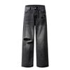 Pantalones vaqueros de diseño de nicho, rotos, lavados, de marca de moda, unisex, holgados, casuales, ajustados, de pierna recta