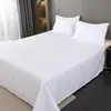 Juego de Ropa de Cama de Cuatro Piezas para Hotel, Algodón Puro Blanco Satén 60S, Compra al por Mayor para Camas Dobles de Casa de Huéspedes