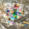 Cubo de Luz Prismática Mezclador de Colores Espejo Iridiscente Cubo Prismático de Cristal Pirámide Experimento Óptico Divulgación Científica para Niños
