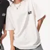Camisetas Masculinas e Femininas de Verão Estilo Retrô Americano com Estampa de Letras, Manga Curta, Marca Tendência Pesada, Soltas, Casuais, Meia-Mangas para Casais de Alta Qualidade