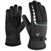 Guantes de Ciclismo de Invierno Engrosados Antideslizantes Cálidos y a Prueba de Frío Antideslizantes Ajustables con Cierre Guantes para Viajes al Aire Libre