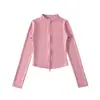Top Cárdigan Deportivo y de Fitness de Media Altura con Manga Corta y Larga, Nueva Chaqueta Elegante de Corte Ajustado Adelgazante para Primavera
