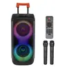 Fábrica de Origem Outdoor Duplo 8 polegadas Bluetooth Carrinho Venda Quente Transfronteiriça Festa K Song Subwoofer Alto-falante com Microfone Duplo