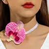 Joyas Europeas y Americanas Estéreo Artificial Colorida Mariposa Orquídea Flor Collar Atmósfera Fresca Flor Cadena Clavícula