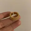 Anillo de Cuentas de Transferencia de Espiga de Trigo con Diamantes Estilo Transfronterizo para Mujer, Lujo Ligero, Gama Alta, Personalizado, Moderno y Versátil