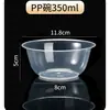 Tigela Descartável de Cristal, Tigela Transparente e Hashis, Tigela Espessada Anti-Escaldante e Resistente ao Calor de Plástico de Grau Alimentício, Hospitalidade Doméstica Banquete Loja