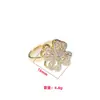 Anillo de la suerte de trébol de cuatro hojas con diamantes, temperamento avanzado, giratorio 360 grados, personalidad, moda, anillo de mano para descompresión