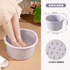 Tina para baño de pies para uso doméstico en invierno, adecuada para dormitorios, tazón de masaje para pies que se extiende hasta las pantorrillas, engrosada para otoño e invierno, tina para baño de pies para remojar los pies