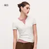 Nova Camisa Henly de Verão Camiseta Curta Feminina Emagrecedora Fashionável Versátil Casual Fitness Yoga Costurada Manga Curta
