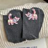Calcetines Originales de Gato de Dibujos Animados para Mujer Calcetines de Media Pantorrilla Ins Tendencia Primavera y Otoño Calcetines de Algodón Accesorios Lindos Animal Calcetines de Verano