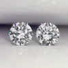 Pendientes de Plata de Ley S925 Brillantes con Seis Garras para Pendientes de Botón Diseño Clásico Simple con Sentido de Personalidad Estilo Europeo Pendientes de Botón de Circonita para Hombres y Mujeres