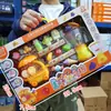 Conjunto de louças e pequenos eletrodomésticos de cozinha de simulação infantil caixa de presente casa de brincar brinquedo classe de treinamento instituição presente atacado