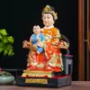 Nuevo Modelo de la Diosa del Hogar Infantil de las Tres Hermanas Diosas del Parto, Estatua de Buda de la Diosa Infantil de Resina Pintada