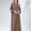 Saia plissada longa das mulheres primavera e outono de alta qualidade de mangas compridas A - linha de saia sul óleo high-end comércio exterior das mulheres plus size vestido