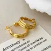 Pendientes Multicapa Versátiles de Diseño de Nicho Chapados en Oro Real para Viajes Transfronterizos Simples y Uso Diario Joyería para Orejas de Lujo Ligero de Alta Gama para Mujeres