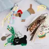 Parche Bordado de Cachorro de Dibujos Animados Hamburguesa Colgante de Cuerda Tejida Accesorio Colgante para Bolso de Nicho Accesorio Llavero Parche de Tela