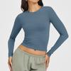 Ropa de Yoga Fina de Otoño e Invierno de Manga Larga Ropa de Fitness para Correr Camisetas Básicas de Mujer Tops Deportivos para Exterior Camisetas de Manga Larga para Mujer