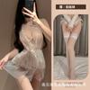 Lencería Sexy, Pijama Sexy Pure Desire, Liguero de Perlas de Encaje Malla Transparente para Mujer, No Necesitas Quitarte Camisón Qq 0930