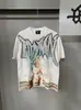 Camiseta Suelta de Manga Corta Retro Moda Hip-Hop Calle Americana Moda Americana Diamante Caliente Emoción Mixta